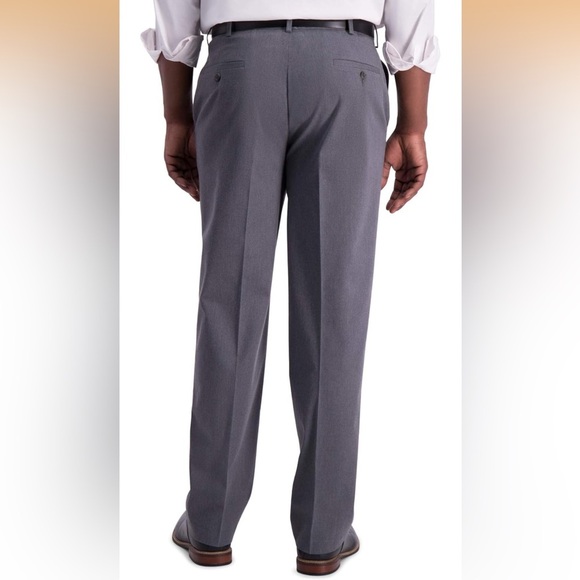 HAGGAR Classic Fit Iron Free Khakis in Gray - Picture 5 of 7